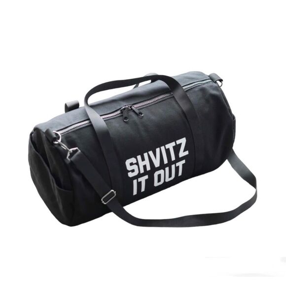 Shvitz it Out Gym Bag UNKOSHER MARKET Black Canvas Removable Strap - Picture 5 of 5